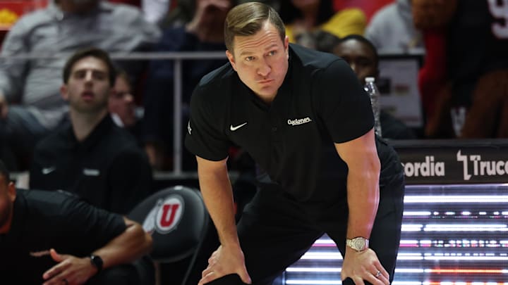 Feb 24, 2026; Salt Lake City, Utah, USA; Iowa State Cyclones head coach T.J. Otzelberger looks on during the game against the Utah Utes during the second half at Jon M. Huntsman Center.