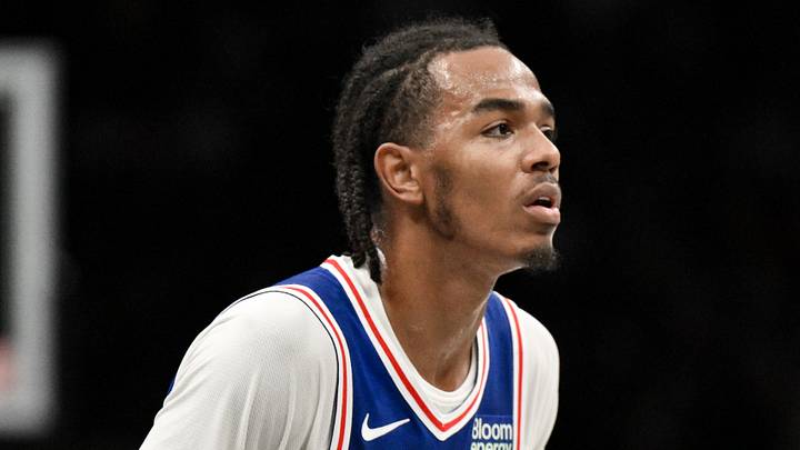 Philadelphia 76ers guard Labaron Philon Jr. (00) during the second half against the Brooklyn Nets at Barclays Center on Oct. 8, 2026. Philadelphia 76ers guard Labaron Philon Jr. (00) during the second half against the Brooklyn Nets at Barclays Center on Oct. 8, 2026.