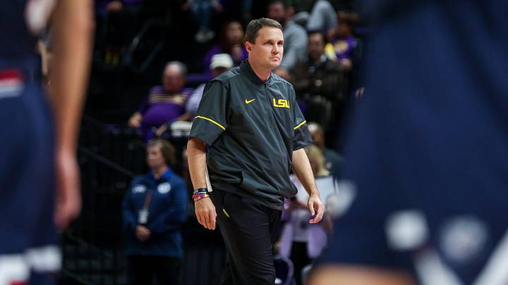Will Wade looks on while coaching LSU in a 2021 game