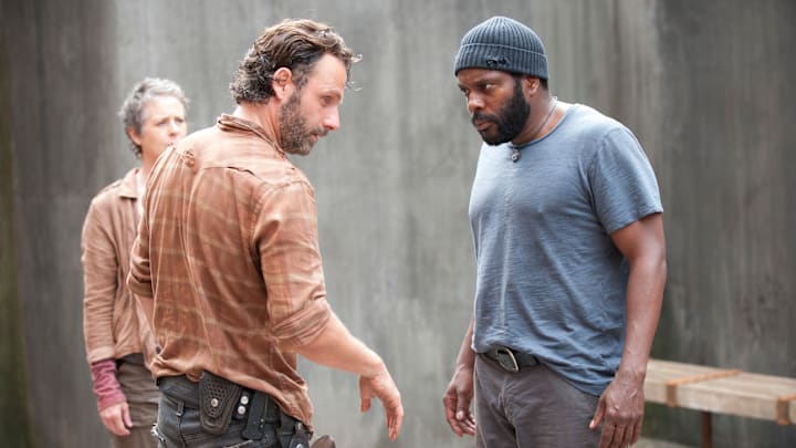 Carol (Melissa Suzanne McBride), Rick Grimes (Andrew Lincoln) and Tyreese (Chad Coleman) - The Walking Dead _ Season 4, Episode 3 - Photo Credit: Gene Page/AMC