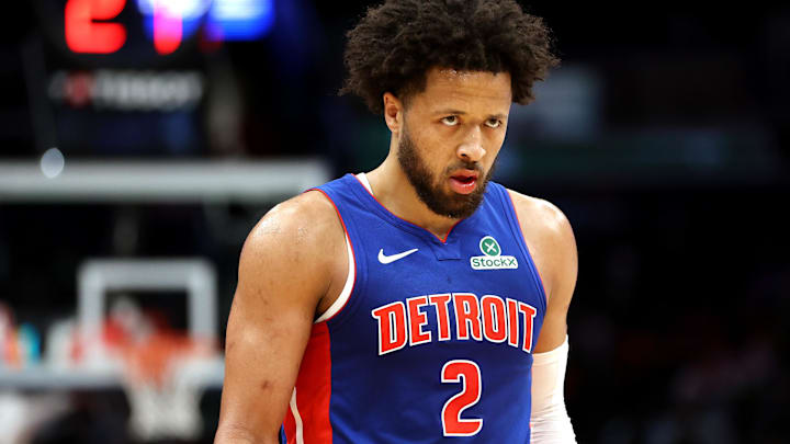 Mar 17, 2026; Washington, District of Columbia, USA; Detroit Pistons guard Cade Cunningham (2) looks on during the first half against the Washington Wizards at Capital One Arena.