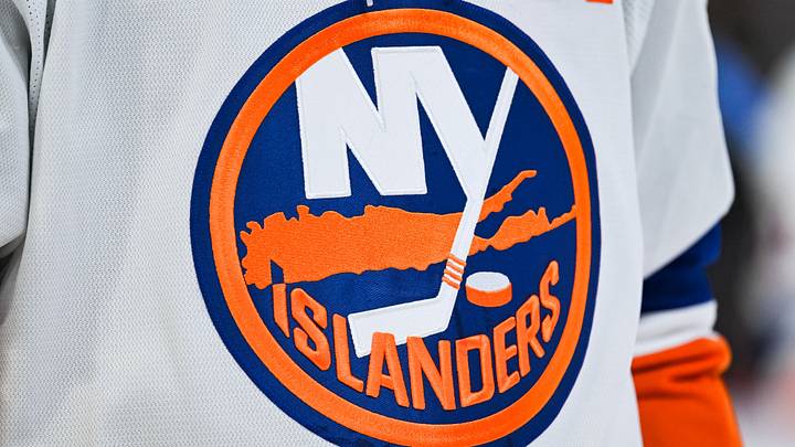 Feb 26, 2026; Montreal, Quebec, CAN; View of a New York Islanders logo on a jersey worn by a member of the team during the third period at Bell Centre. Feb 26, 2026; Montreal, Quebec, CAN; View of a New York Islanders logo on a jersey worn by a member of the team during the third period at Bell Centre.