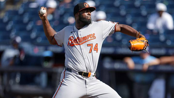 Jul 20, 2025; Tampa, Florida, USA; Baltimore Orioles pitcher Felix Bautista (74) throws a pitch against the Tampa Bay Rays in the ninth inning at George M. Steinbrenner Field. Mandatory Credit: Nathan Ray Seebeck-Imagn Images Jul 20, 2025; Tampa, Florida, USA; Baltimore Orioles pitcher Felix Bautista (74) throws a pitch against the Tampa Bay Rays in the ninth inning at George M. Steinbrenner Field. Mandatory Credit: Nathan Ray Seebeck-Imagn Images