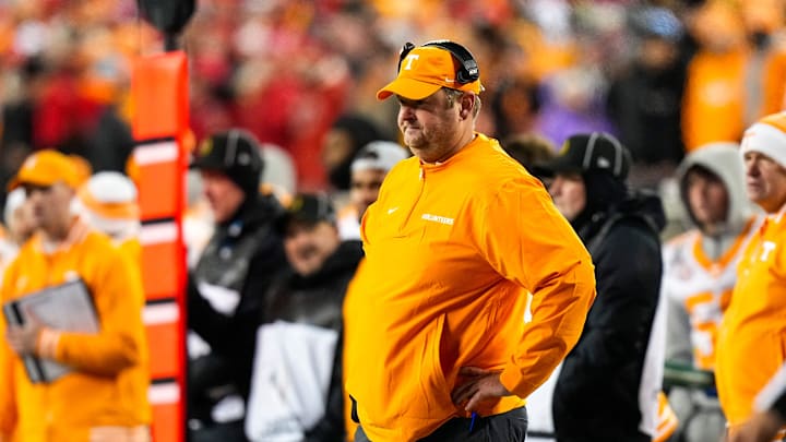 Tennessee Volunteers head coach Josh Heupel watches the game in the first half at Ohio Stadium on Saturday, Dec. 21, 2024 in Columbus, Ohio.
