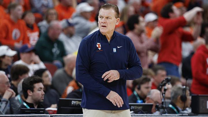 Mar 13, 2026; Chicago, IL, USA; Illinois Fighting Illini head coach Brad Underwood reacts during the first half at United Center. Mandatory Credit: Kamil Krzaczynski-Imagn Images Mar 13, 2026; Chicago, IL, USA; Illinois Fighting Illini head coach Brad Underwood reacts during the first half at United Center. Mandatory Credit: Kamil Krzaczynski-Imagn Images