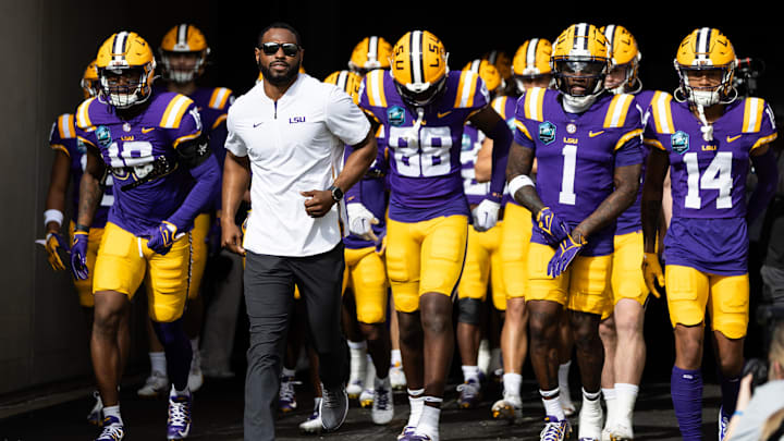 Jan 1, 2024; Tampa, FL, USA; LSU Tigers wide receivers coach Cortez Hankton, tight end Ka'Morreun