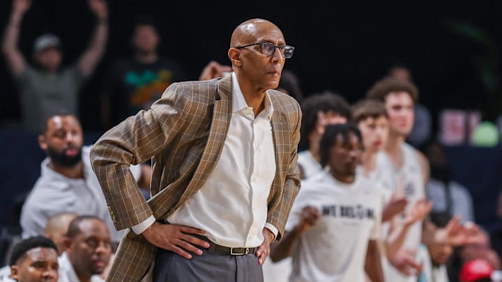 Feb 28, 2026; Orlando, Florida, USA; UCF Knights head coach Johnny Dawkins during the second half against the Baylor Bears at Addition Financial Arena. Mandatory Credit: Mike Watters-Imagn Images