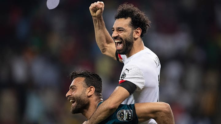 Salah festeja en la victoria frente a Costa de Marfil
