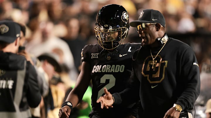 While Deion Sanders is not happy with his son Shedeur getting overlooked in the Heisman race, Shedeur Sanders is all about cheering for his teammate Travis Hunter