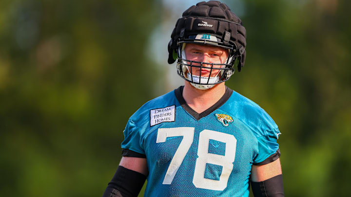 Jul 26, 2022; Jacksonville, FL, USA;  Jackson Jaguars offensive lineman Ben Bartch (78).