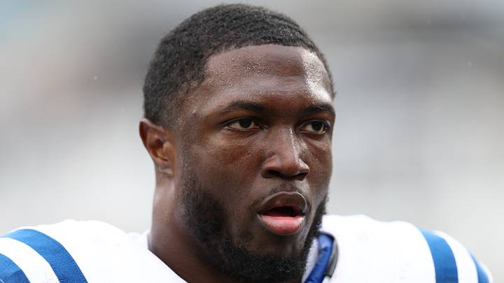 Indianapolis Colts linebacker Jaylon Carlies looks on after a game against the Jacksonville Jaguars at EverBank Stadium. Indianapolis Colts linebacker Jaylon Carlies looks on after a game against the Jacksonville Jaguars at EverBank Stadium.