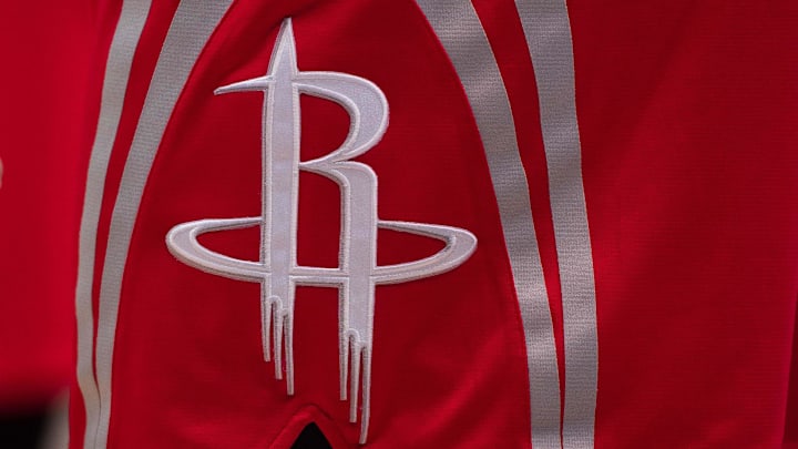 Apr 2, 2015; Dallas, TX, USA; A view of the Houston Rockets logo during the game between the Dallas Mavericks and the Houston Rockets at the American Airlines Center. The Rockets defeated the Mavericks 108-101. Mandatory Credit: Jerome Miron-Imagn Images Apr 2, 2015; Dallas, TX, USA; A view of the Houston Rockets logo during the game between the Dallas Mavericks and the Houston Rockets at the American Airlines Center. The Rockets defeated the Mavericks 108-101. Mandatory Credit: Jerome Miron-Imagn Images
