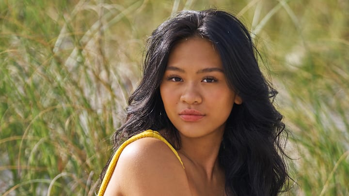 Suni Lee was photographed by Ben Horton at The Boca Raton. Swimsuit by PARAMIDONNA.