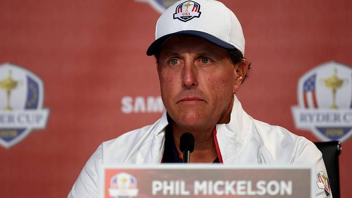 Ryder Cup, Hazeltine National Golf Club, press conference PK Pressekonferenz Image shows Phil Mickelson. Ryder Cup, Hazeltine National Golf Club, press conference PK Pressekonferenz Image shows Phil Mickelson.