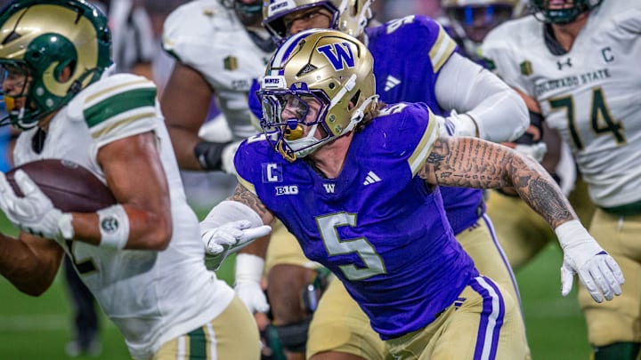 Zach Durfee chases after a Colorado State player in the season opener. 
