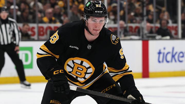 May 1, 2026; Boston, Massachusetts, USA; Boston Bruins center Fraser Minten (93) during the first period of game six of the first round of the 2026 Stanley Cup Playoffs against the Buffalo Sabres at TD Garden. Mandatory Credit: Winslow Townson-Imagn Images