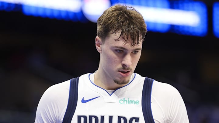 Mar 5, 2026; Orlando, Florida, USA; Dallas Mavericks forward Cooper Flagg (32) looks on against the Orlando Magic in the fourth quarter at Kia Center. Mandatory Credit: Nathan Ray Seebeck-Imagn Images