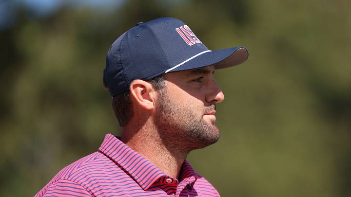 Scottie Scheffler of the U.S. Team walks from the fifth tee during the final round of the 2026 Presidents Cup; Jerod Ringwald Scottie Scheffler of the U.S. Team walks from the fifth tee during the final round of the 2026 Presidents Cup; Jerod Ringwald