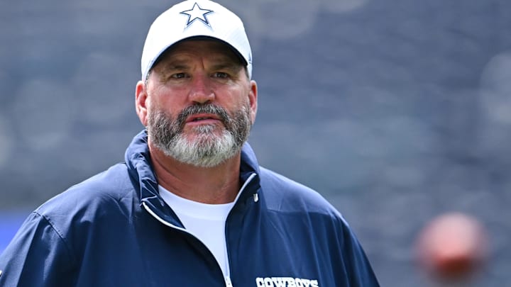 Aug 11, 2024; Inglewood, California, USA; Dallas Cowboys head coach Mike Mccarthy before the game against the Los Angeles Rams at SoFi Stadium. Mandatory Credit: Jonathan Hui-Imagn Images