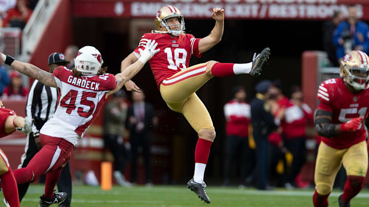 San Francisco 49ers punter Mitch Wishnowsky (18)