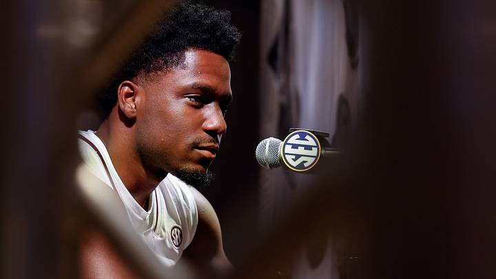 Mississippi State Bulldogs guard Josh Hubbard speaks during the SEC Basketball Tipoff at Grand Bohemian Hotel Mountain Brook.  