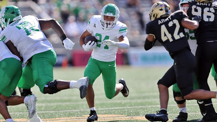 North Texas Mean Green running back Caleb Hawkins (24) runs for a touchdown against the Army Black Knights
