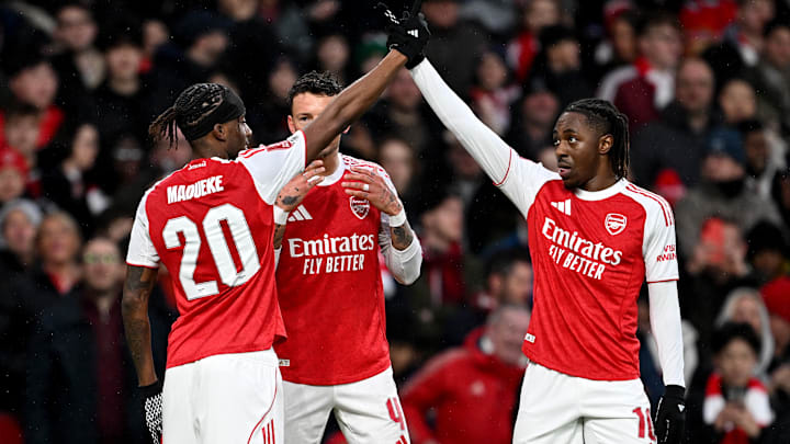 Noni Madueke and Eberechi Eze celebrate after linking up to score a super goal Noni Madueke and Eberechi Eze celebrate after linking up to score a super goal