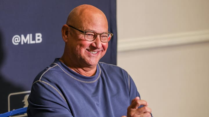 Dec 8, 2025; Orlando, FL, USA; Cincinnati Reds manager Terry Francona speaks with the media during the 2025 MLB Winter Meetings at Signia by Hilton Hotel. Mandatory Credit: Mike Watters-Imagn Images