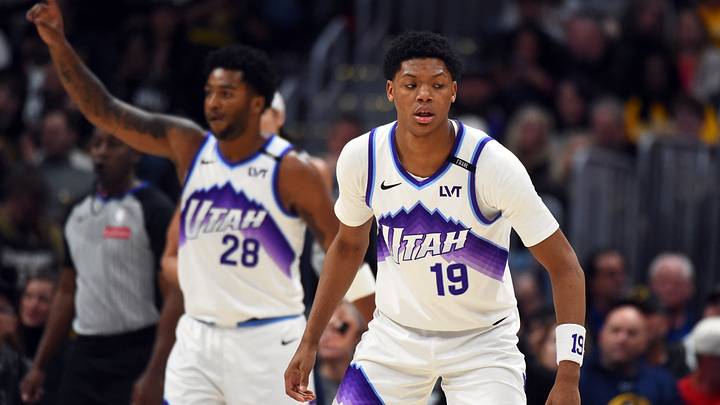 Mar 27, 2026; Denver, Colorado, USA; Utah Jazz guard Ace Bailey (19) during the first half against the Denver Nuggets at Ball Arena. Mandatory Credit: Christopher Hanewinckel-Imagn Images Mar 27, 2026; Denver, Colorado, USA; Utah Jazz guard Ace Bailey (19) during the first half against the Denver Nuggets at Ball Arena. Mandatory Credit: Christopher Hanewinckel-Imagn Images