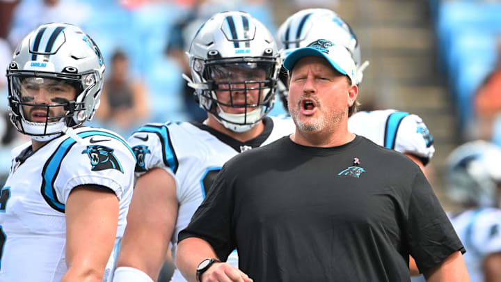 Sep 11, 2022; Charlotte, North Carolina, USA;  Carolina Panthers offensive coach Ben McAdoo