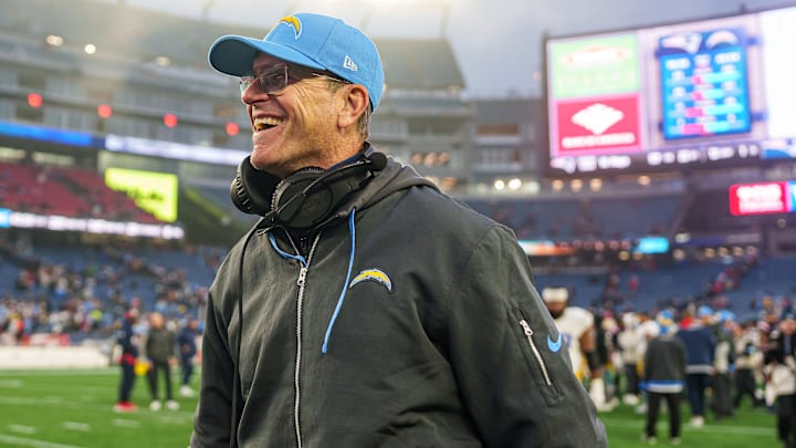 Chargers head coach Jim Harbaugh