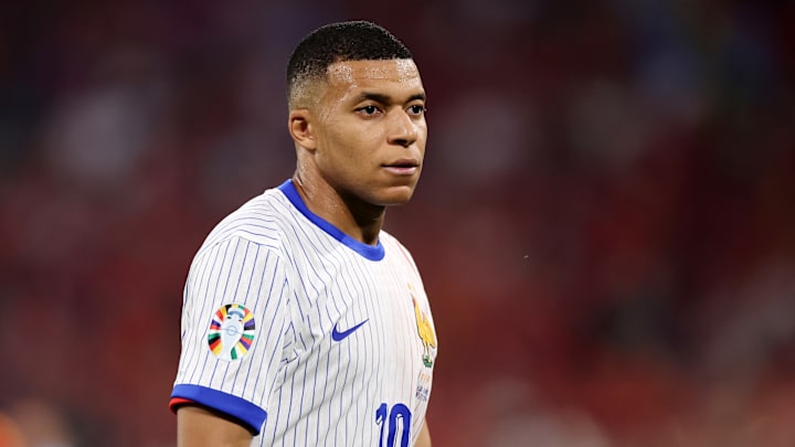 Kylian Mbappé face à l'Espagne lors de l'Euro 2024. Kylian Mbappé face à l'Espagne lors de l'Euro 2024.