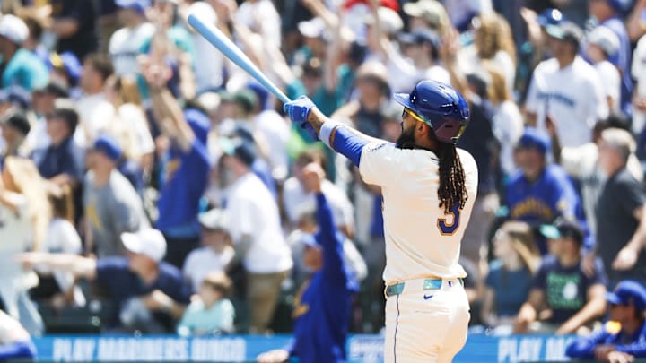 Seattle Mariners shortstop J.P. Crawford gestures after hitting a grand slam against the Cleveland Guardians on June 15 at T-Mobile Park. Seattle Mariners shortstop J.P. Crawford gestures after hitting a grand slam against the Cleveland Guardians on June 15 at T-Mobile Park.