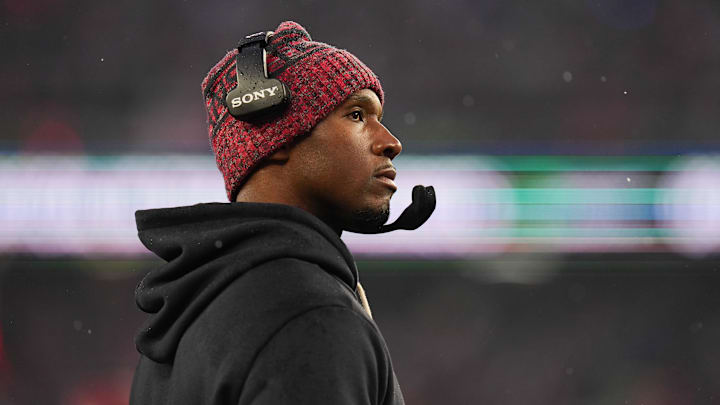 Jan 18, 2026; Foxborough, MA, USA; Houston Texans head coach DeMeco Ryans looks on in the second quarter against the New England Patriots in an AFC Divisional Round game at Gillette Stadium. Mandatory Credit: David Butler II-Imagn Images Jan 18, 2026; Foxborough, MA, USA; Houston Texans head coach DeMeco Ryans looks on in the second quarter against the New England Patriots in an AFC Divisional Round game at Gillette Stadium. Mandatory Credit: David Butler II-Imagn Images