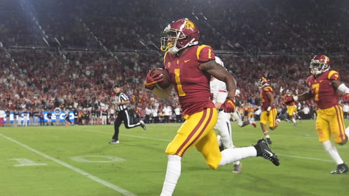 Aug 31, 2019; Los Angeles, CA, USA; Velus Jones Jr., USC Football