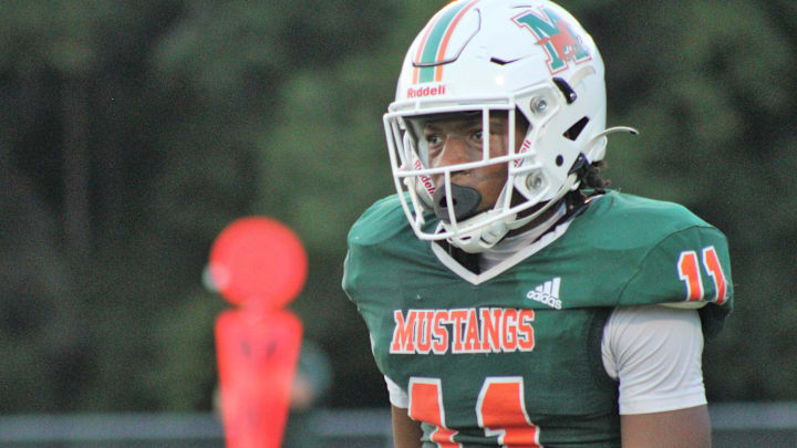 Four-star safety Drake Stubbs looks towards the sideline after making a big hit in the second quarter.