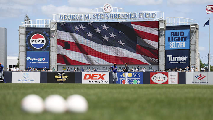 Mar 25, 2024; Tampa, Florida, USA; A general view of the stadium before a game between the New York Mets and New York Yankees at George M. Steinbrenner Field.