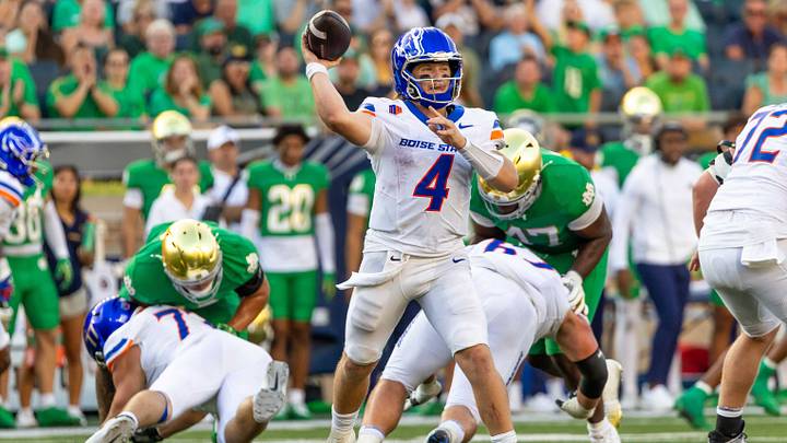 Boise State Broncos quarterback Maddux Madsen. Boise State Broncos quarterback Maddux Madsen.