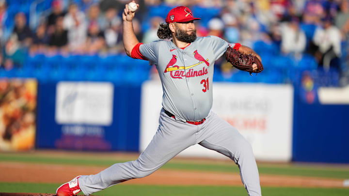 Mar 19, 2024; Port St. Lucie, Florida, USA; St. Louis Cardinals starting pitcher Lance Lynn (31)