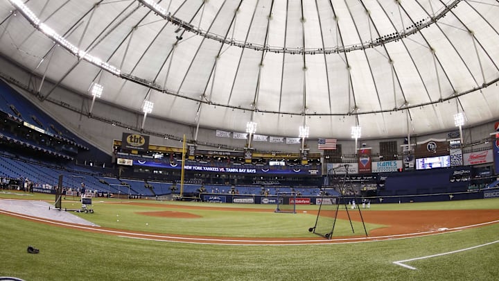 Tropicana Field before an Opening Week game between the Tampa Bay Rays and New York Yankees in April of 2017. 