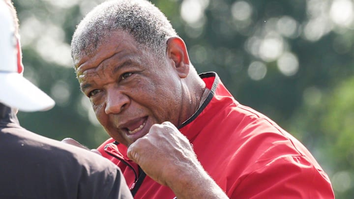 Vince Marrow, UofL's new executive director of player personnel and recruiting, was at a recent Louisville football practice. Marrow left Kentucky after serving as assistant coach under head coach Mark Stoops. July 30, 2025.