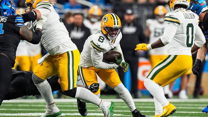 Green Bay Packers running back Josh Jacobs is a great prop target on Thursday. Green Bay Packers running back Josh Jacobs is a great prop target on Thursday.