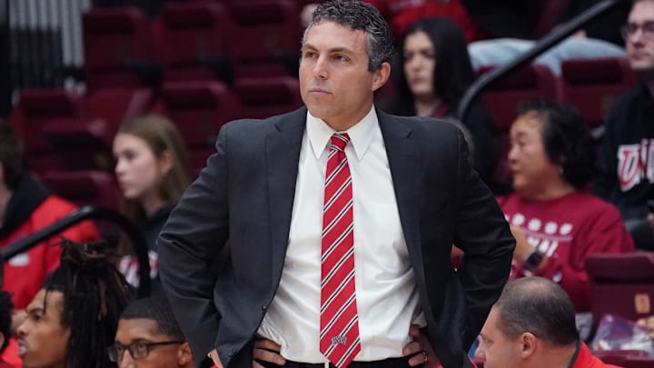 UNLV Runnin' Rebels head coach Josh Pastner watches the action against the Stanford Cardinal during the first half at Maples Pavilion. Mandatory Credit: David Gonzales-Imagn Images