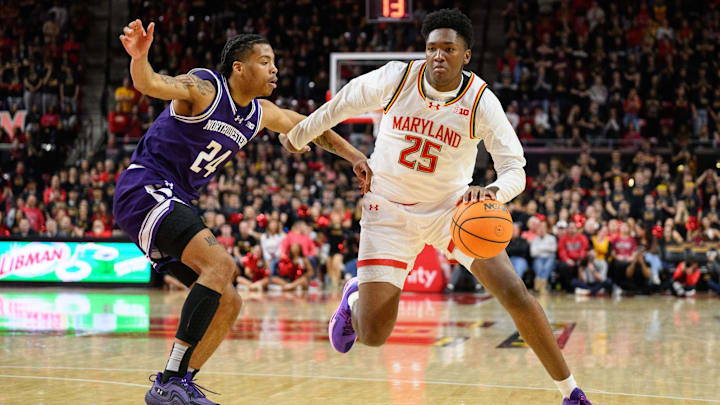 Maryland Terrapins center Derik Queen (25)