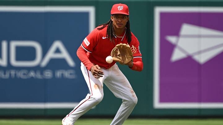 Jun 14, 2026; Washington, District of Columbia, USA; Washington Nationals shortstop CJ Abrams (5) fields a ground ball against the Seattle Mariners during the sixth inning at Nationals Park. Mandatory Credit: Rafael Suanes-Imagn Images Jun 14, 2026; Washington, District of Columbia, USA; Washington Nationals shortstop CJ Abrams (5) fields a ground ball against the Seattle Mariners during the sixth inning at Nationals Park. Mandatory Credit: Rafael Suanes-Imagn Images