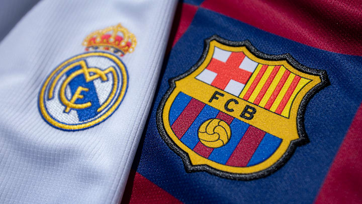 The FC Barcelona and Real Madrid Club Badges