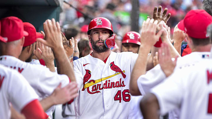 May 31, 2022; St. Louis, Missouri, USA;  St. Louis Cardinals first baseman Paul Goldschmidt (46)