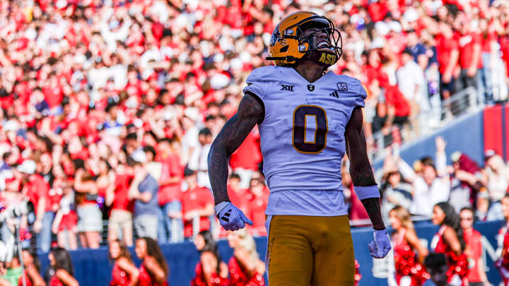 Arizona State's Jordyn Tyson (0) is one of the top returning wide receivers in the country in 2025.