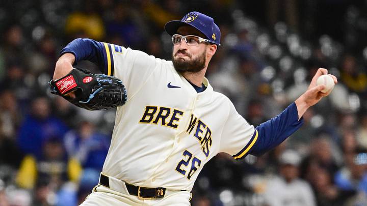 May 13, 2026; Milwaukee, Wisconsin, USA; Milwaukee Brewers pitcher Aaron Ashby (26) pitches in the eighth inning against the San Diego Padres at American Family Field. Mandatory Credit: Benny Sieu-Imagn Images May 13, 2026; Milwaukee, Wisconsin, USA; Milwaukee Brewers pitcher Aaron Ashby (26) pitches in the eighth inning against the San Diego Padres at American Family Field. Mandatory Credit: Benny Sieu-Imagn Images