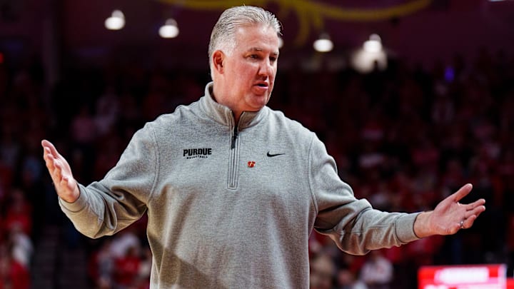 Purdue Boilermakers head coach Matt Painter reacts during the first half against Nebraska.